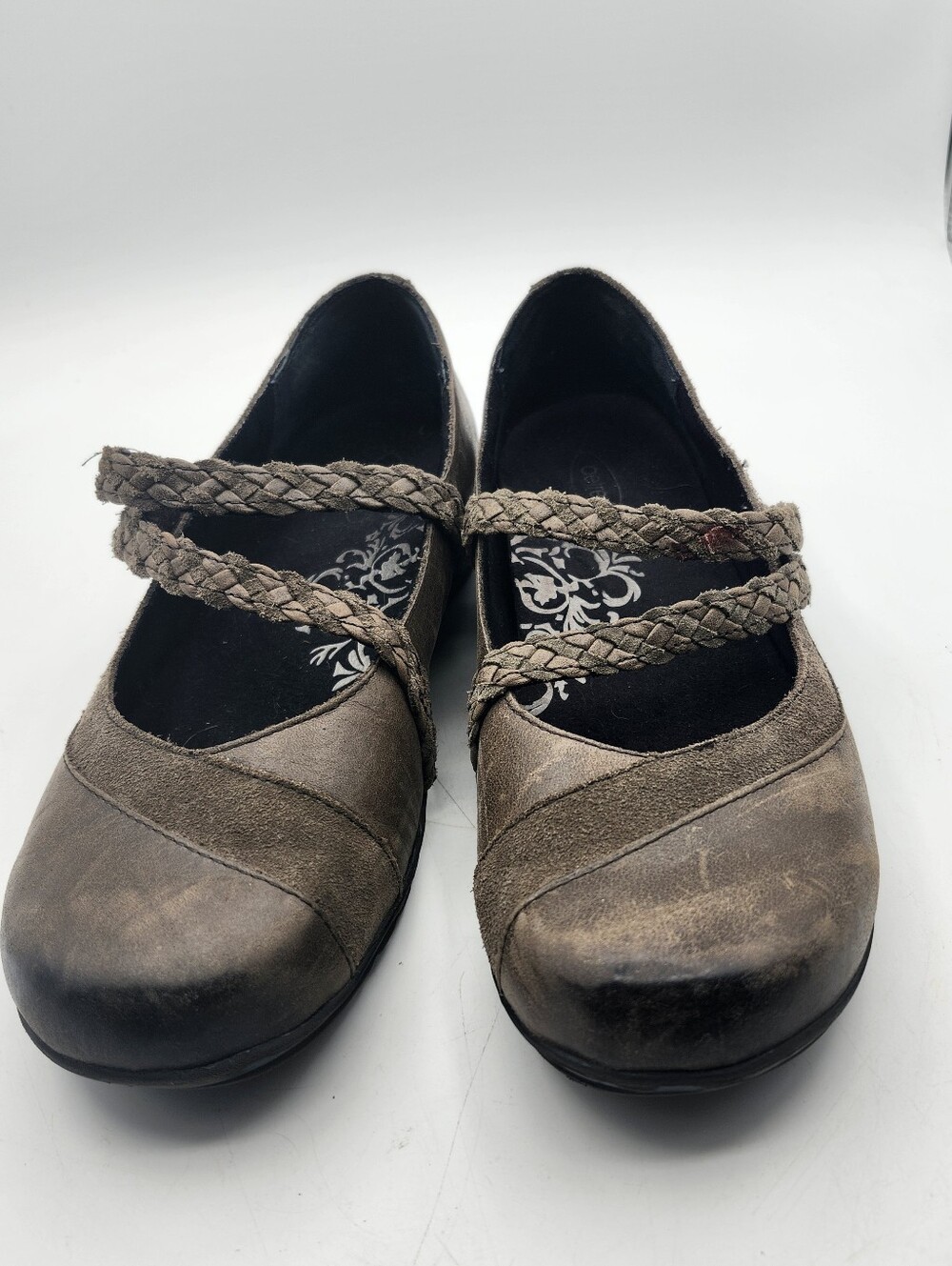 Women’s Braided Strap Casual Mary Jane Flats - Taupe